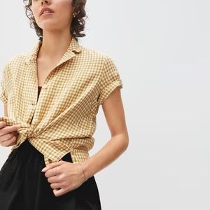 Everlane linen short sleeve notch shirt